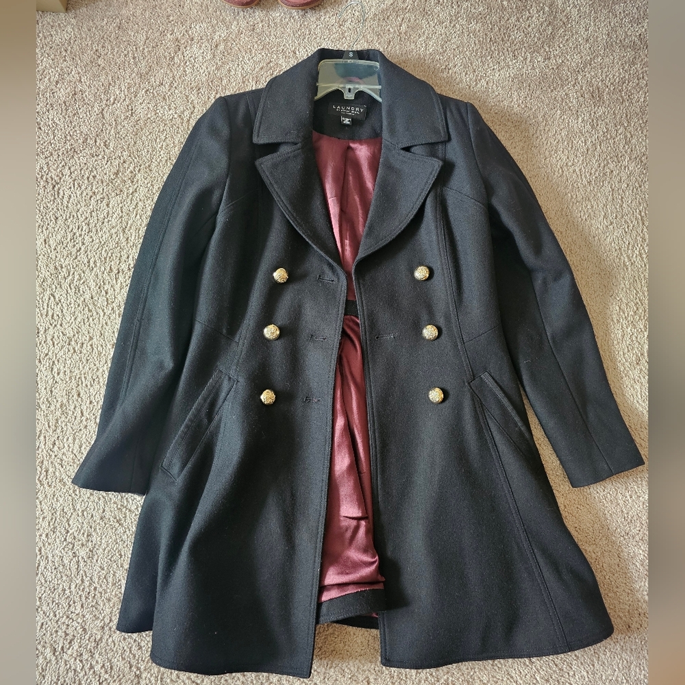Golden button peacoat